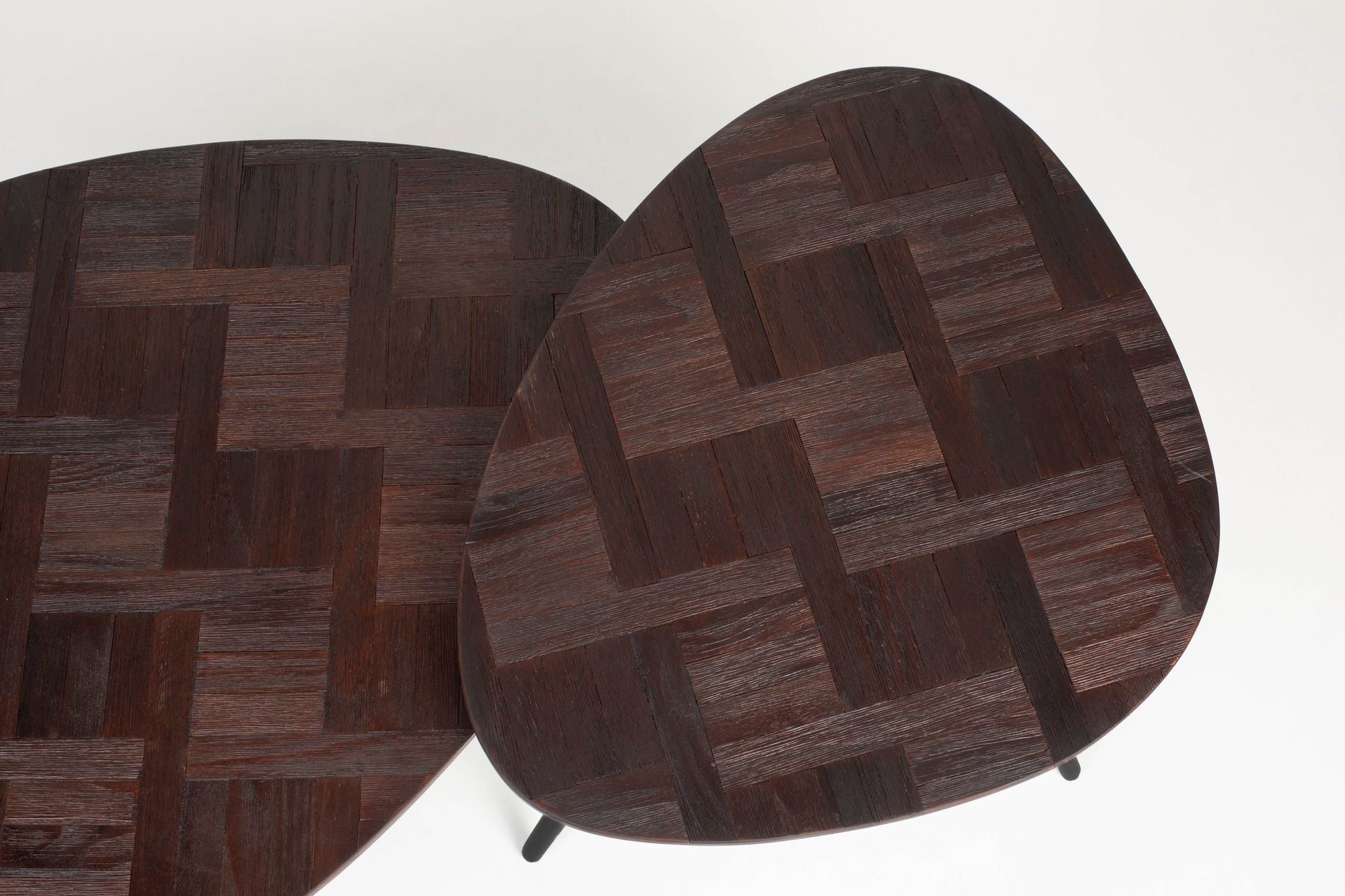 Set Of 2 Pion Brown Wood Coffee Tables Nest